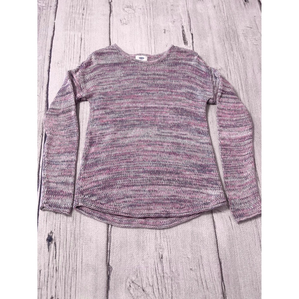Old Navy‎ Kids Girls XL 14 Multicolored Striped Knit Sweater 100% Cotton